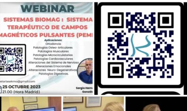 El Miércoles 25-Octubre-2023 tuvo lugar la Conferencia - Webinar del Dr. J. Sergio Hernández González en la Sociedad Española de Kinesiología Médica Odontológica SEKMO sobre los Sistemas Biomag de Campos Magnéticos Pulsantes en la Salud