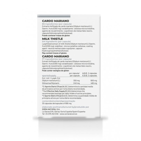 Cardo Mariano Cápsulas Soria natural