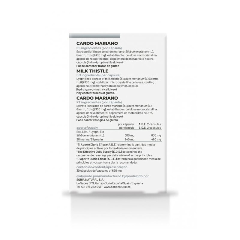 Cardo Mariano Cápsulas Soria natural