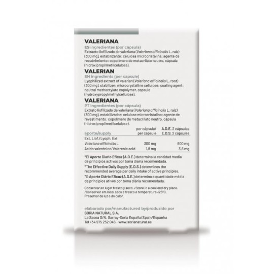 Valeriana Cápsulas Soria Natural