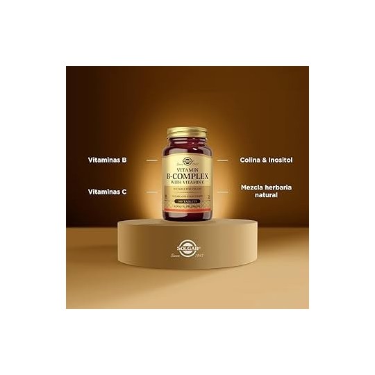 Vitamina B-Complex Con Vitamina C Solgar 100 Tablets