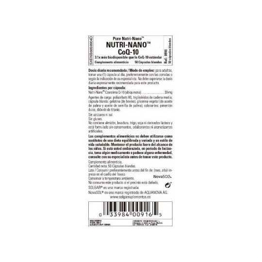 NUTRI-NANO CoQ-10 50 PERLAS SOLGAR