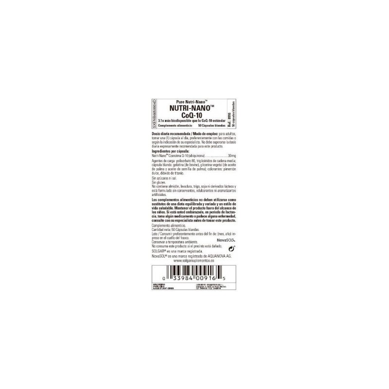 NUTRI-NANO CoQ-10 50 PERLAS SOLGAR