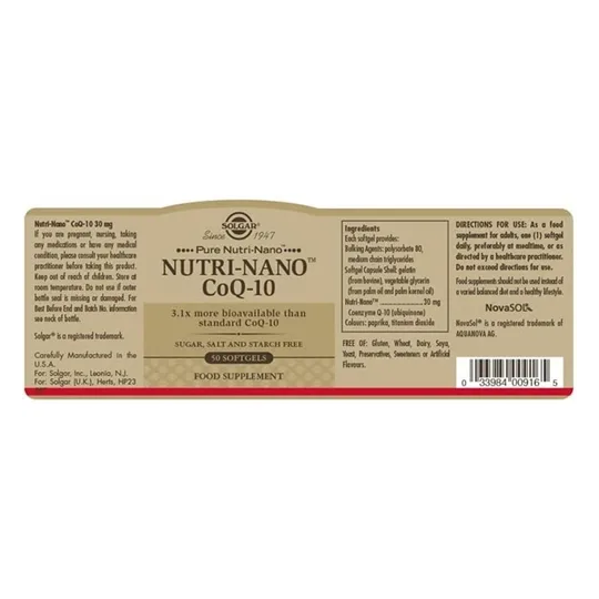 NUTRI-NANO CoQ-10 50 PERLAS SOLGAR