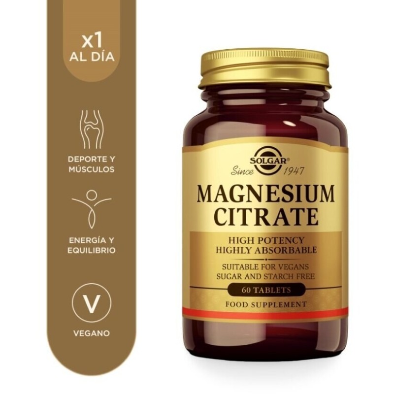 Citrato de Magnesio 60 Comprimidos SOLGAR