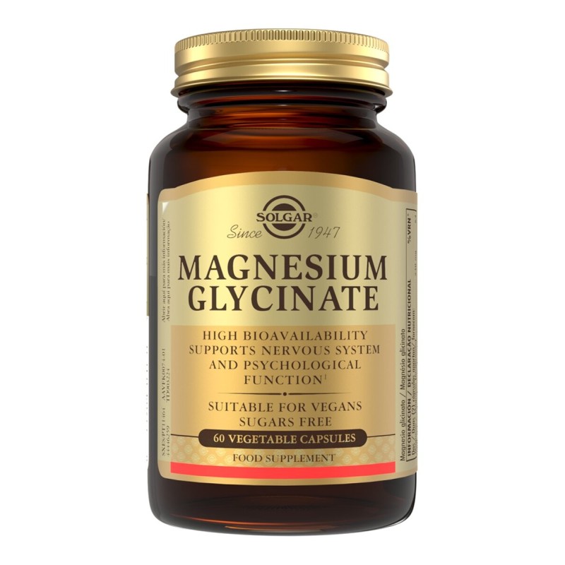 MAGNESIUM GLYCINATE 60 VEGETABLE CAPSULES SOLGAR