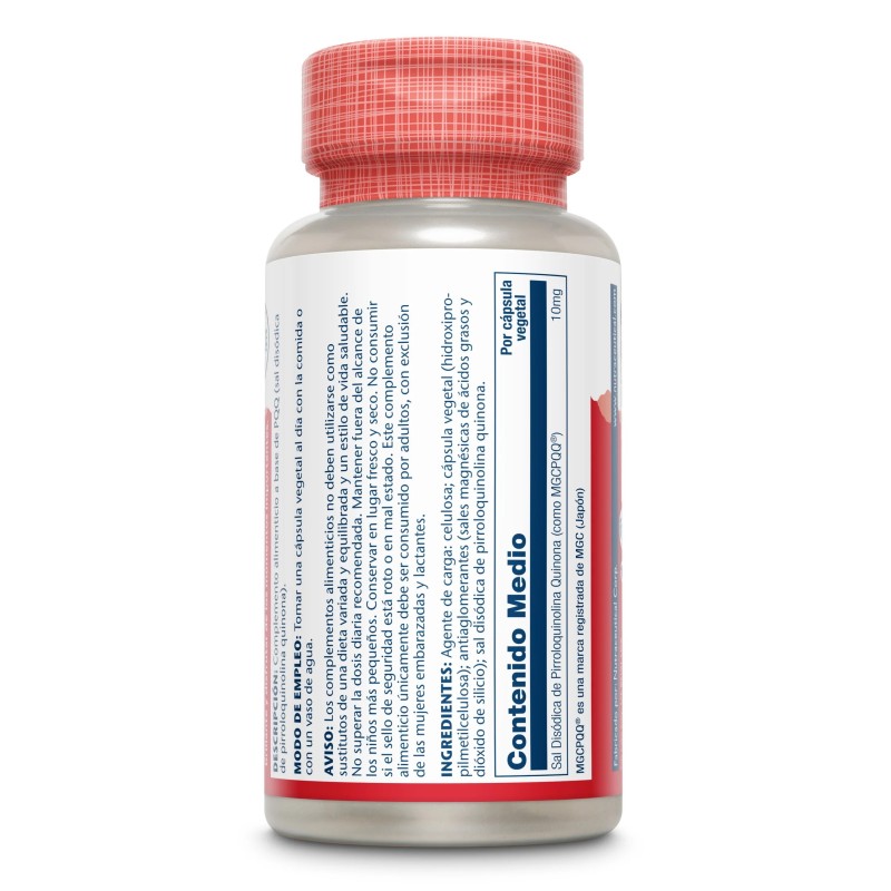 PQQ ( PYRROLO QUINOLINE QUINONE ) SOLARAY 10 mg 30 CAPSULAS VEGETALES