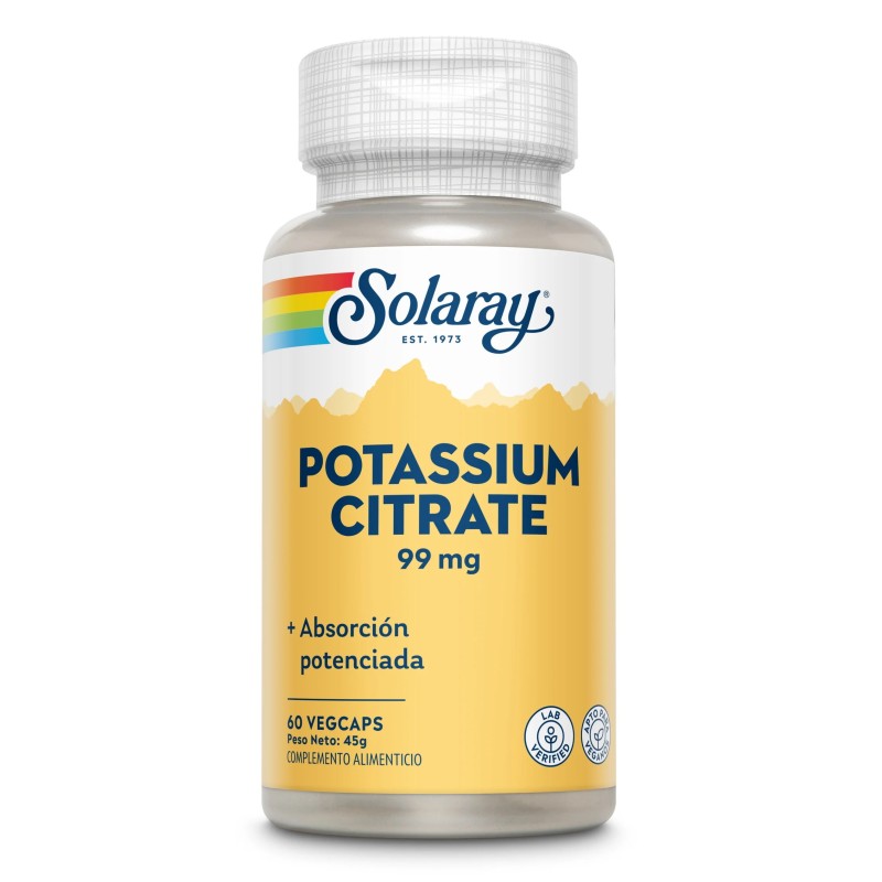 POTASSIUM CITRATE 99 mg SOLARAY 60 VEG CAPS