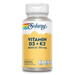 VITAMIN D3 + K2 4000 UI / 50 mcg SOLARAY 60 VEG CAPS