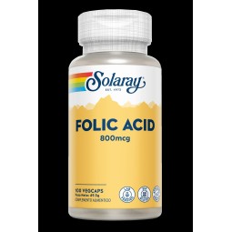 FOLIC ACID 800 mcg SOLARAY 100 VEG CAPS