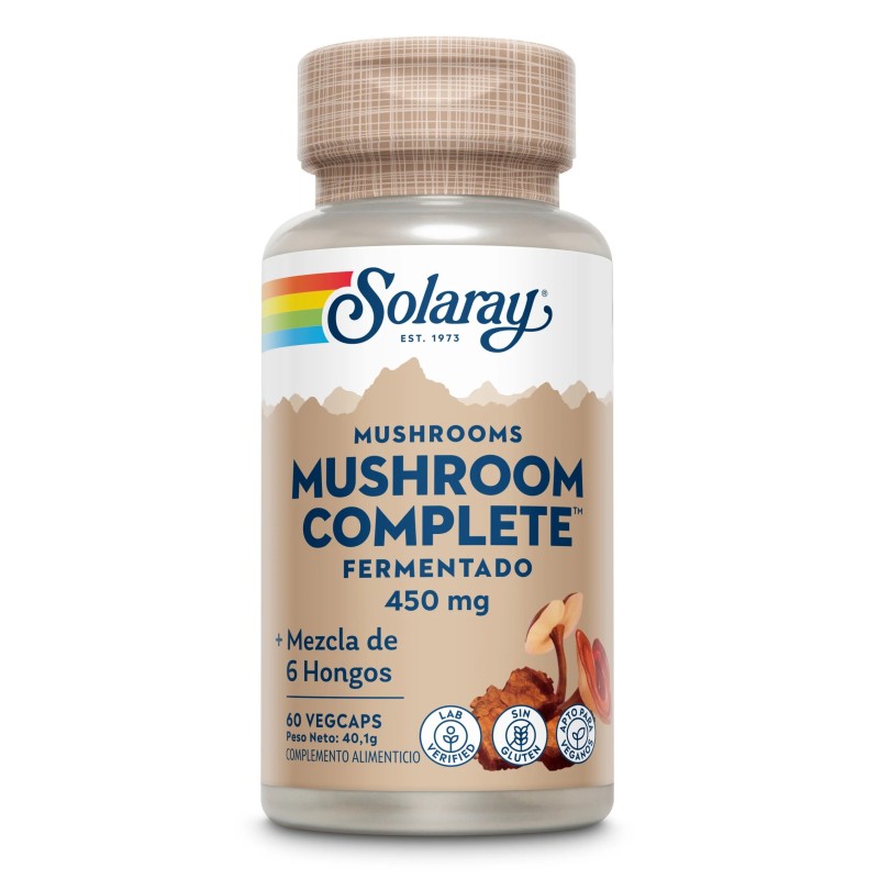 MUSHROOM COMPLETE FERMENTADO 450 MG SOLARAY 60 VEG CAPS