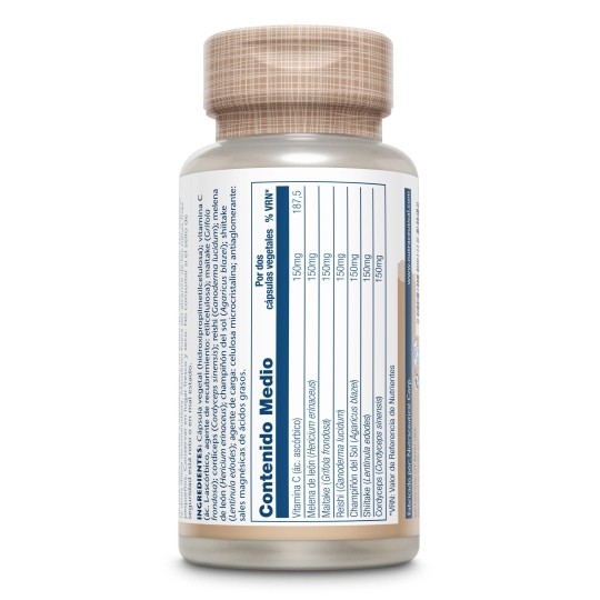 MUSHROOM COMPLETE FERMENTADO 450 MG SOLARAY 60 VEG CAPS