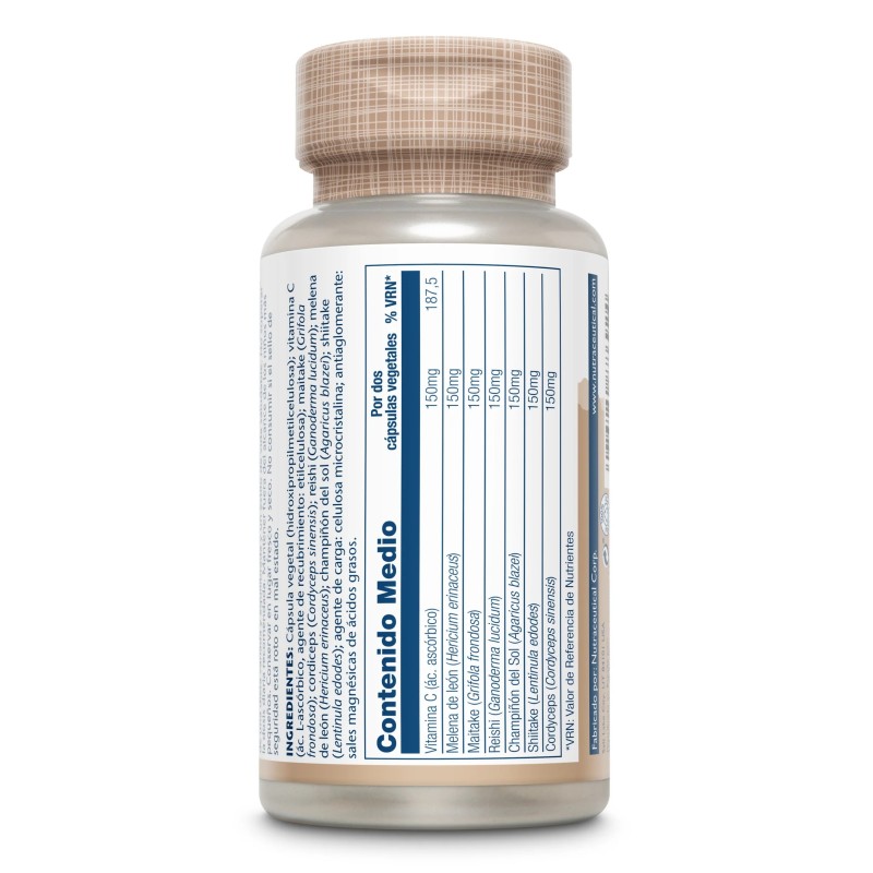 MUSHROOM COMPLETE FERMENTADO 450 MG SOLARAY 60 VEG CAPS