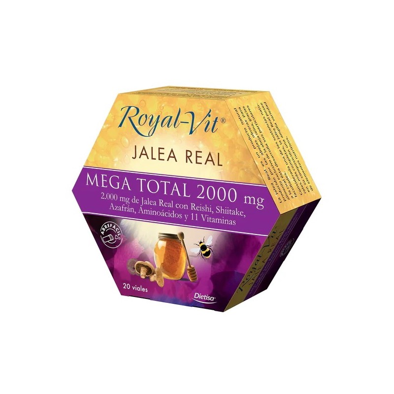 ROYAL-VIT JALEA REAL MEGA TOTAL 2000 mg DIELISA 20 VIALES
