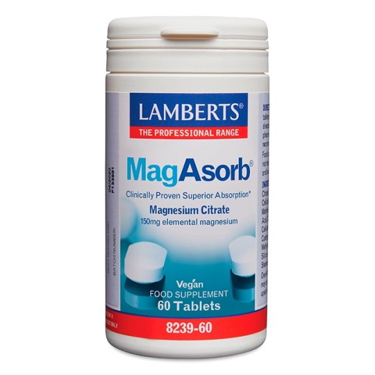 MagAsorb Citrato Magnesio 60 Tablets Lamberts
