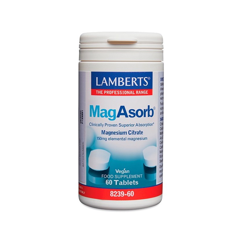 MagAsorb Citrato Magnesio 60 Tablets Lamberts