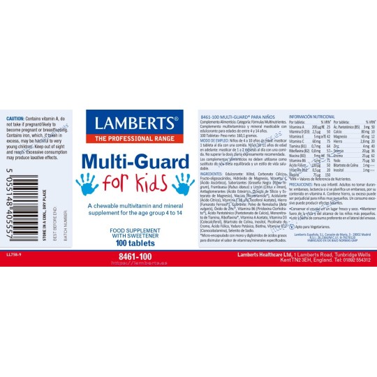MULTI-GUARD for KIDS Multivitamin & Mineral LAMBERTS 100 Tablets