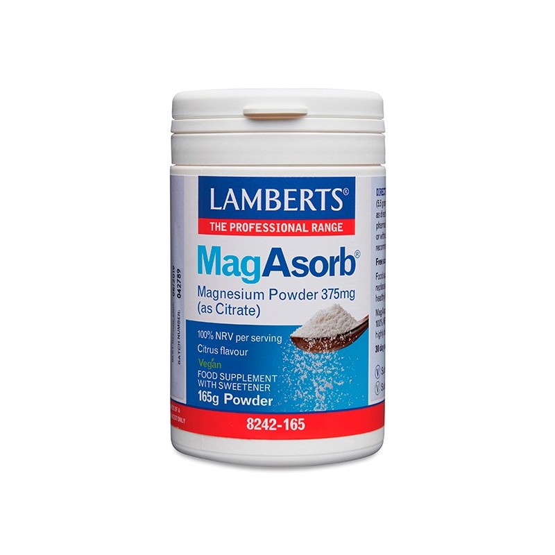 MagAsorb Citrato Magnesio Polvo Lamberts 165 g