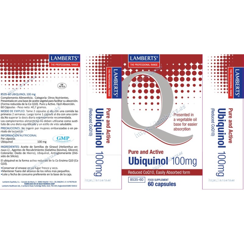UBIQUINOL 100 MG LAMBERTS 60 CAPSULES