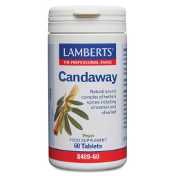 CANDAWAY CORTEZA DE CANELA, HOJA OLIVO Y ORÉGANO LAMBERTS 60 TABLETS