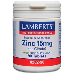 ZINC 15 MG ( CITRATO DE ZINC )  LAMBERTS 90 TABLETS