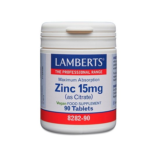 ZINC 15 MG ( CITRATO DE ZINC )  LAMBERTS 90 TABLETS