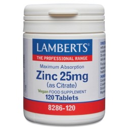 ZINC 25 MG ( CITRATO DE ZINC ) LAMBERTS 120 TABLETS