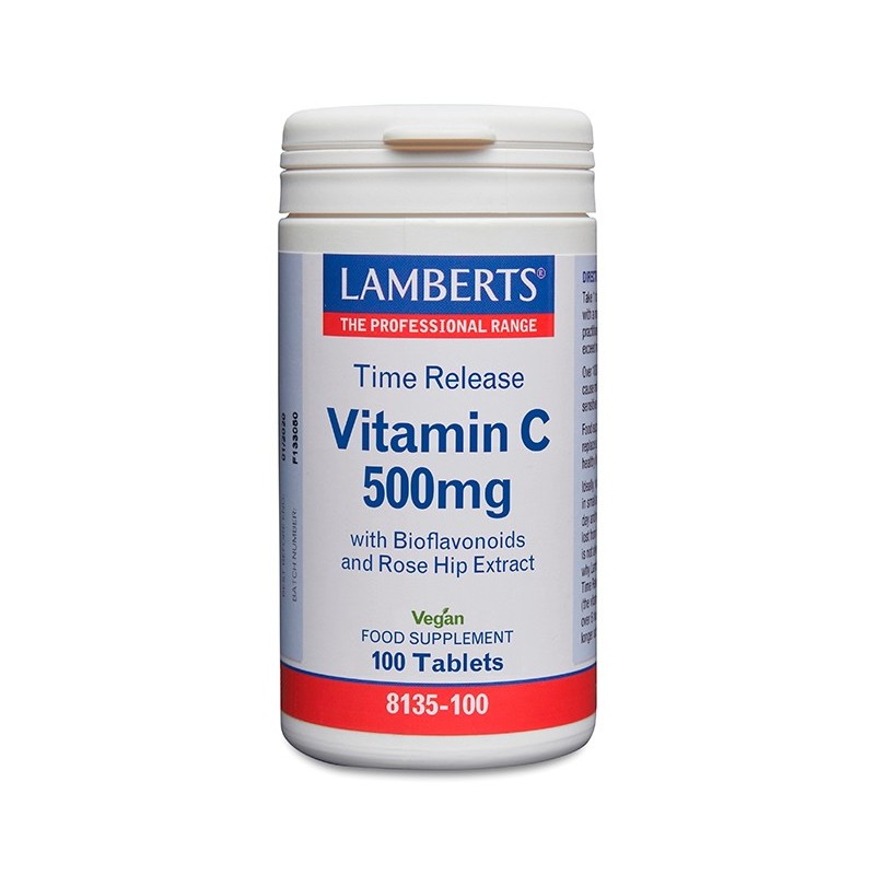 VITAMINA C 500 MG con BIOFLAVONOIDES LAMBERTS 100 TABLETS LIBERACIÓN SOSTENIDA
