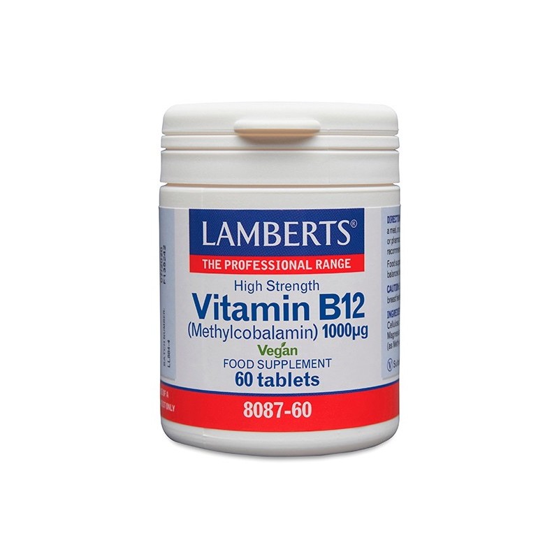 VITAMIN B12 ( METHYLCOBALAMIN ) 1000 ug LAMBERTS 60 TABLETS VEGAN