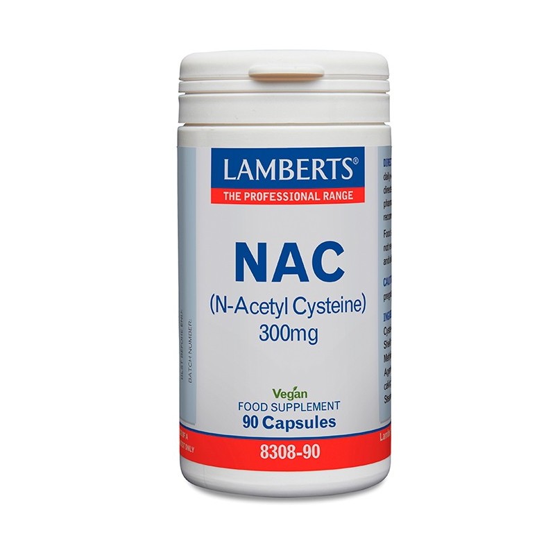 NAC ( N-ACETYL CYSTEINE ) 300 MG LAMBERTS 90 CAPSULES VEGAN