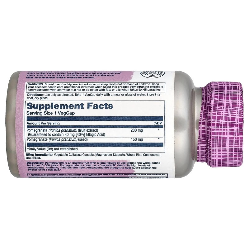 POMEGRANATE (GRANADA) EXTRACTO 200 MG SOLARAY 60 VEGCAPS