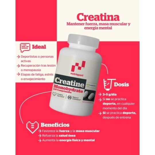 CREATINE MONOHYDRATE CREAPURE NUTRISPORT 150 COMPRIMIDOS CREATINA